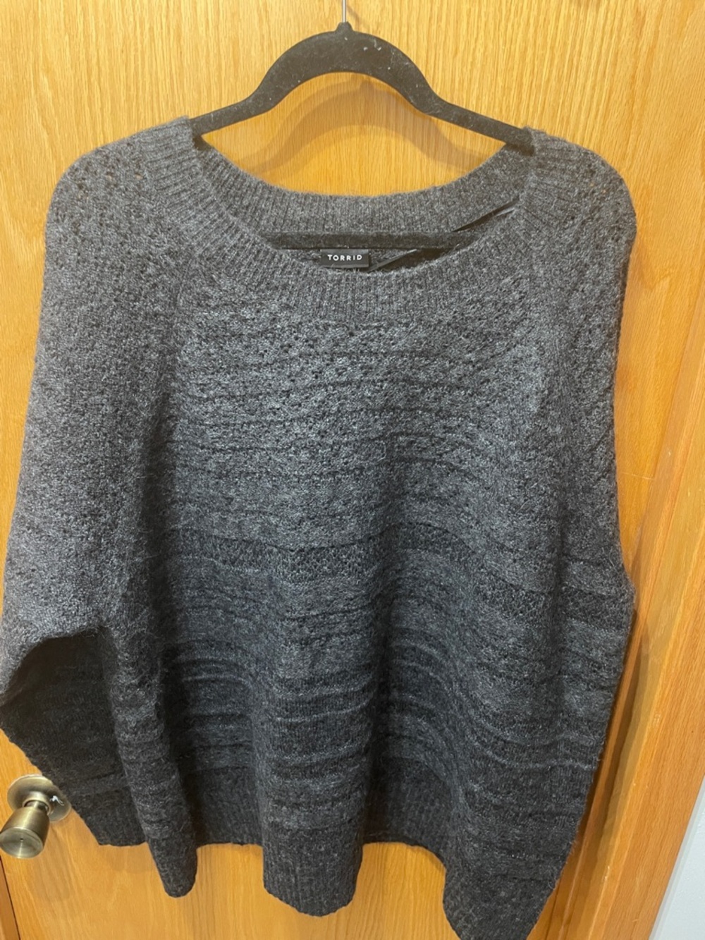 torrid Charcoal Textured Crewneck Sweater